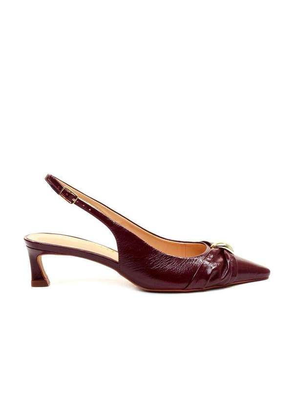 Cecconello - Slingback Couro Bordô Salto Baixo Cecconello 2639011-2 Bordo