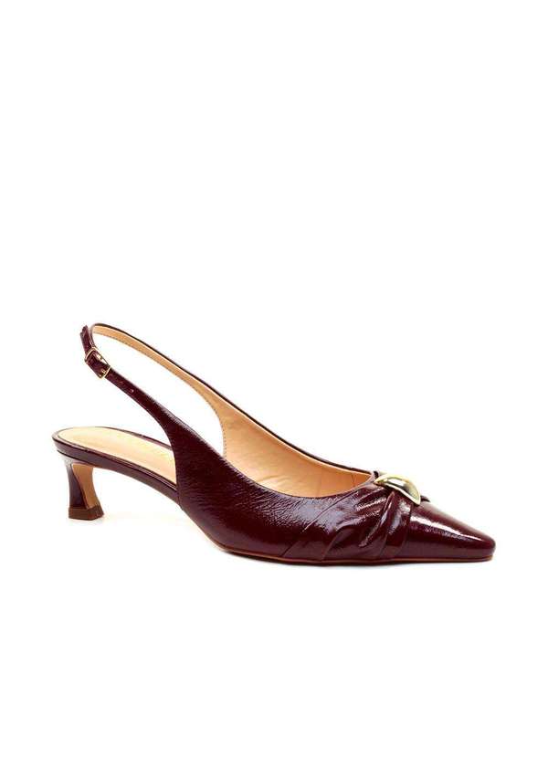 Cecconello - Slingback Couro Bordô Salto Baixo Cecconello 2639011-2 Bordo 3