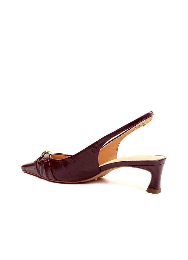 Cecconello - Slingback Couro Bordô Salto Baixo Cecconello 2639011-2 Bordo 4