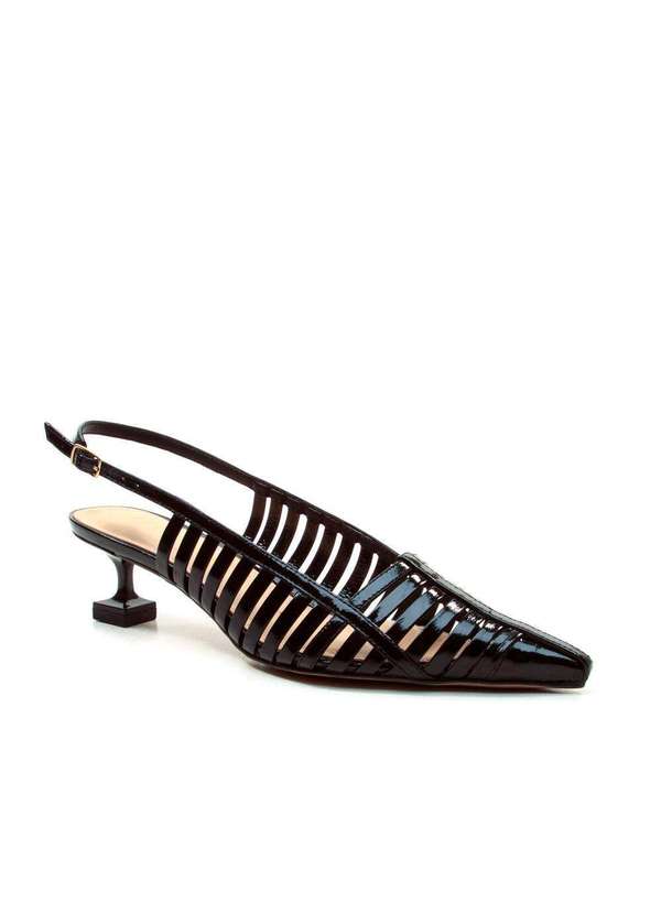 Cecconello - Slingback Couro Salto Baixo Cecconello 2777001-4 Preto 2
