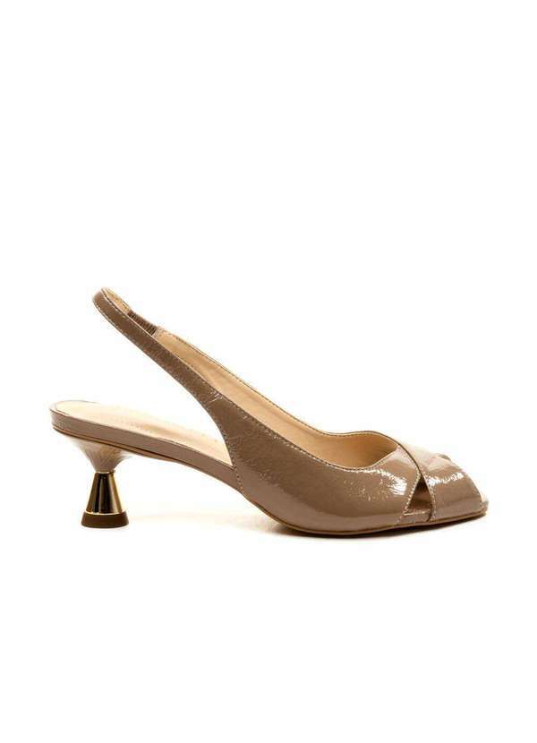 Cecconello - Slingback Couro Salto Baixo Cecconello 2705002-1 Marrom