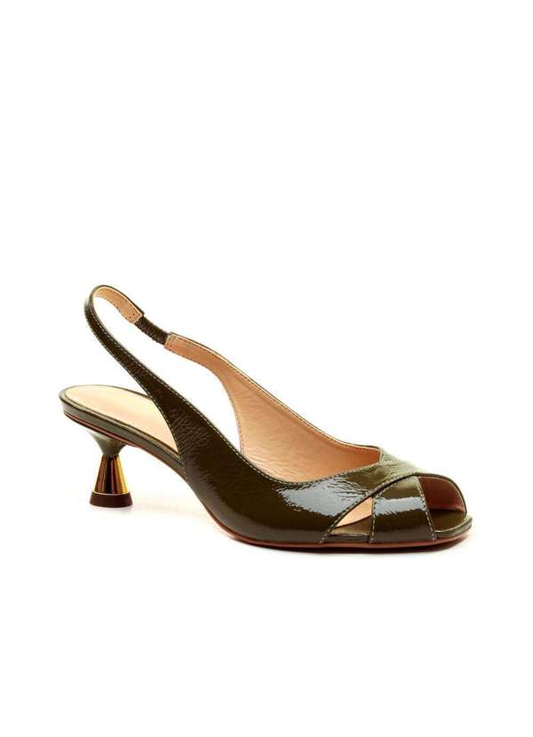 Cecconello - Slingback Couro Salto Baixo Cecconello 2705002-2 Verde 3