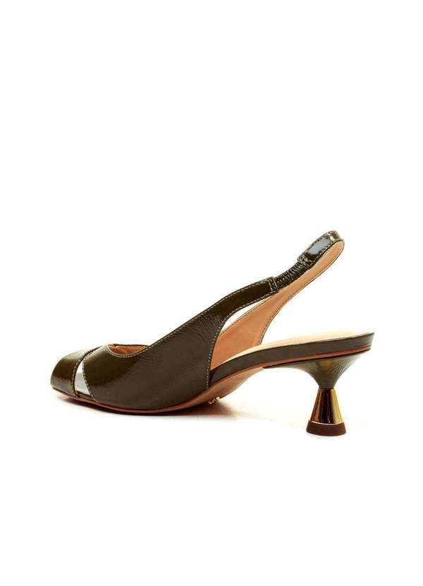 Cecconello - Slingback Couro Salto Baixo Cecconello 2705002-2 Verde 4