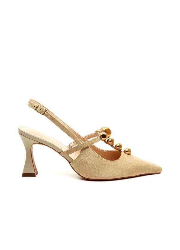 Cecconello - Slingback Couro Salto Médio Cecconello 2632011-2 Creme