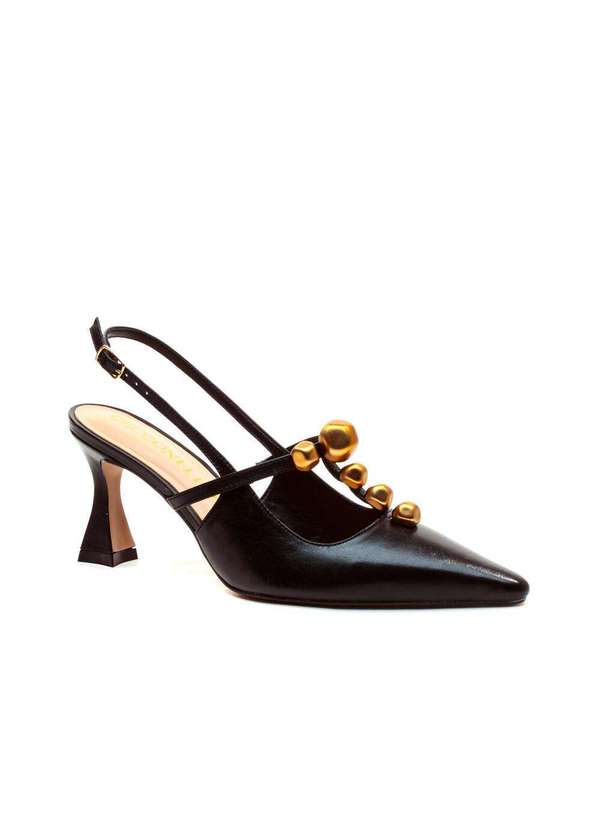 Cecconello - Slingback Couro Salto Médio Cecconello 2632011-3 Preto 3