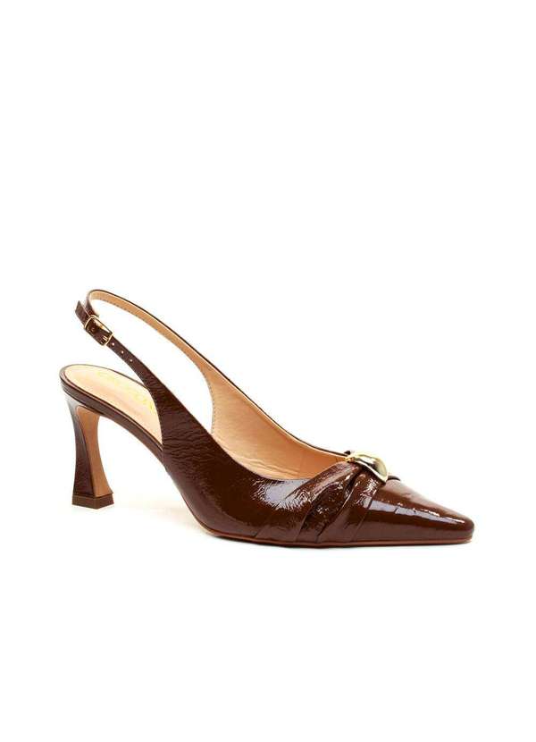 Cecconello - Slingback Couro Salto Médio Cecconello 2640008-1 Marrom 3