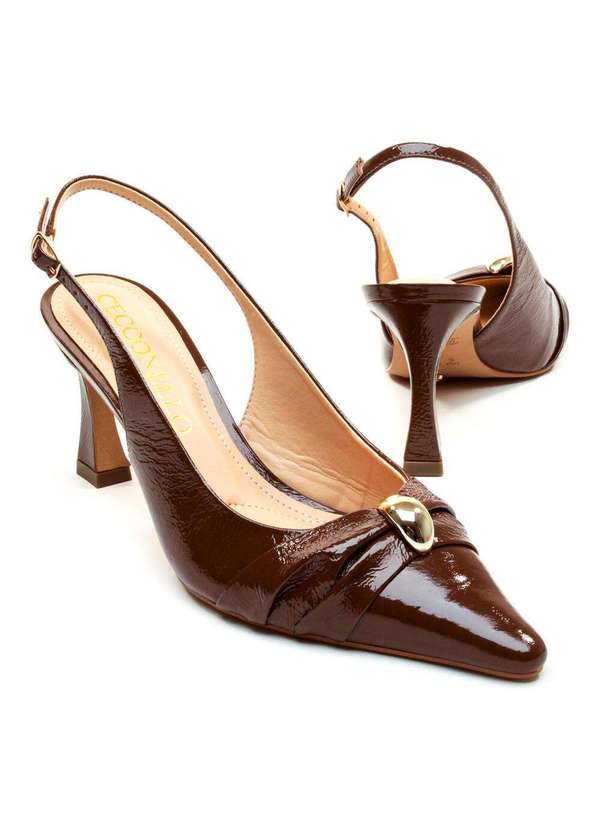 Cecconello - Slingback Couro Salto Médio Cecconello 2640008-1 Marrom 5