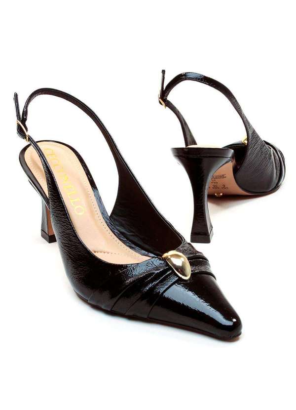 Cecconello - Slingback Couro Salto Médio Cecconello 2640008-3 Preto 5