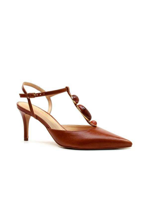 Cecconello - Slingback Couro Salto Médio Cecconello 2717003-3 Marrom 3