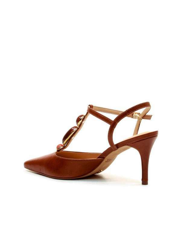Cecconello - Slingback Couro Salto Médio Cecconello 2717003-3 Marrom 4