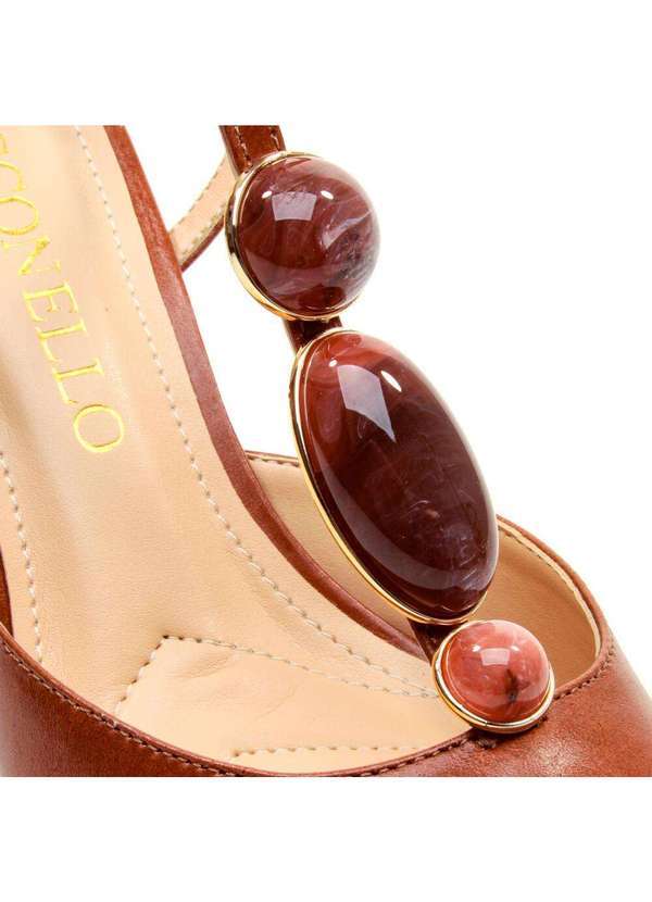 Cecconello - Slingback Couro Salto Médio Cecconello 2717003-3 Marrom 5