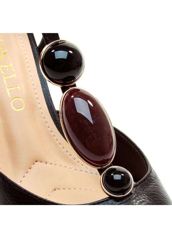 Cecconello - Slingback Couro Salto Médio Cecconello 2717003-1 Preto 5