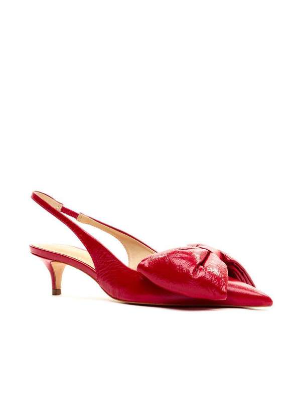 Cecconello - Slingback Couro Salto Baixo Cecconello 2389002-6 Vermelho 2