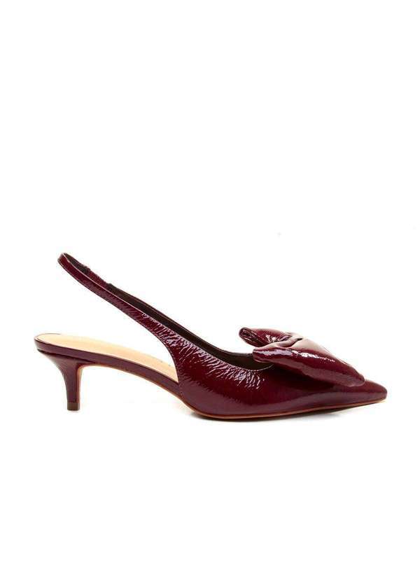 Cecconello - Slingback Couro Bordô Salto Baixo Cecconello 2389002-17 Bordo