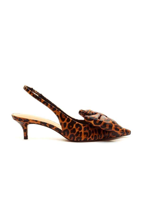Cecconello - Slingback Couro Salto Baixo Cecconello 2389002-9 Onça