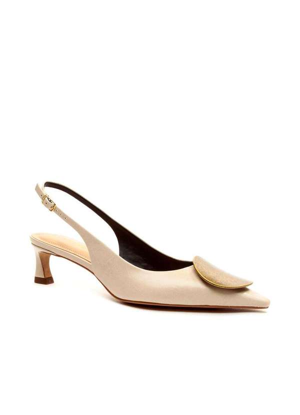 Cecconello - Slingback Couro Salto Baixo Cecconello 2639002-2 Off White 3