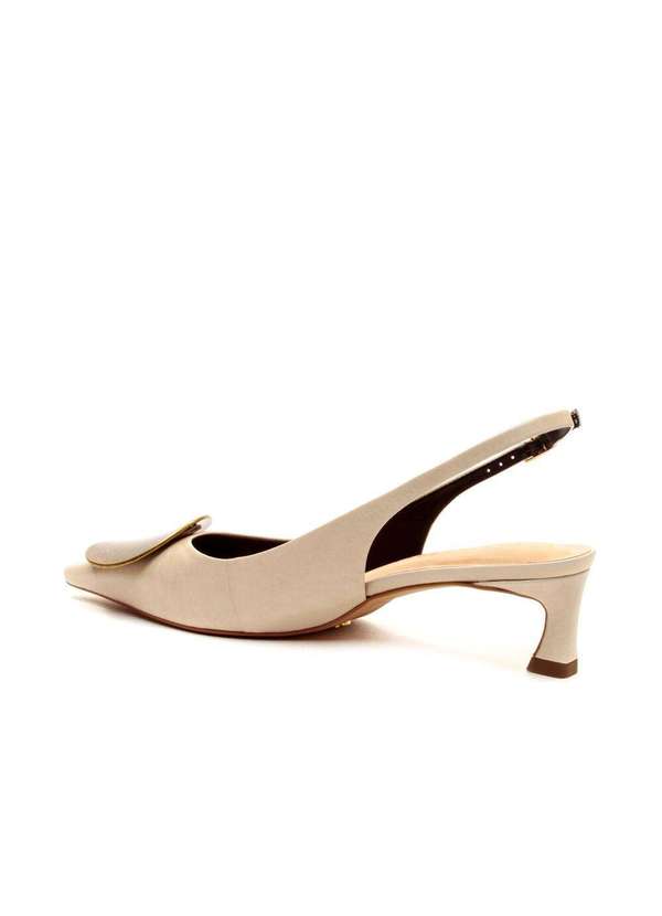 Cecconello - Slingback Couro Salto Baixo Cecconello 2639002-2 Off White 4