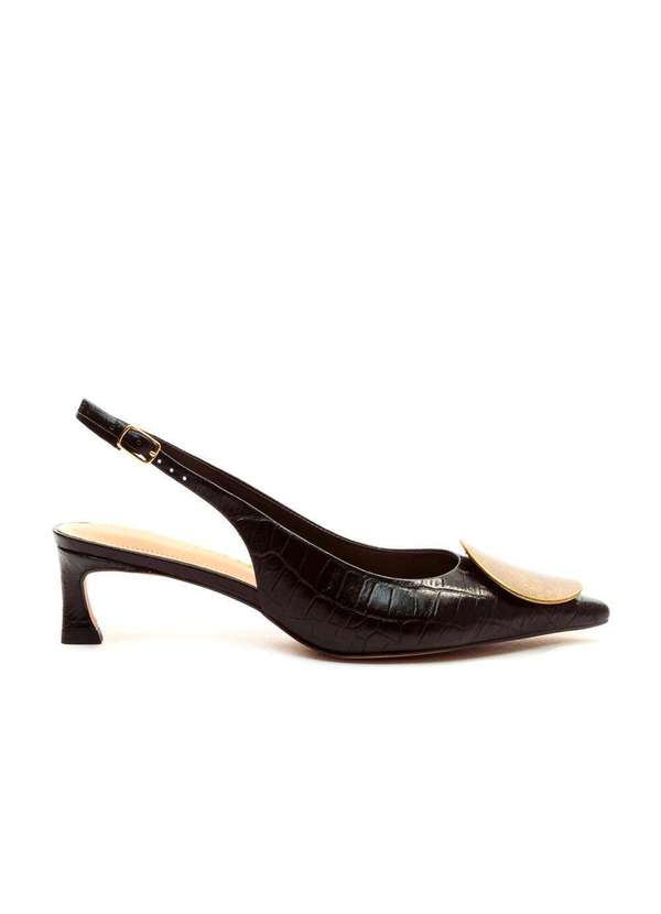 Cecconello - Slingback Couro Salto Baixo Cecconello 2639002-3 Preto