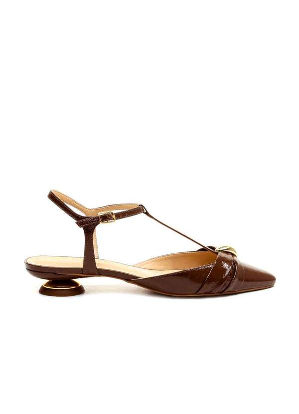 Cecconello - Slingback Couro Salto Baixo Cecconello 2645006-3 Marrom