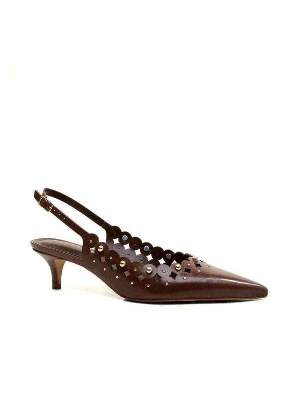 Cecconello - Slingback Couro Salto Baixo Cecconello 2716001-2 Marrom 3