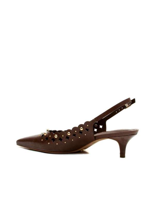 Cecconello - Slingback Couro Salto Baixo Cecconello 2716001-2 Marrom 4