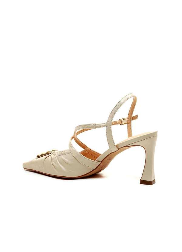 Cecconello - Slingback Couro Salto Médio Cecconello 2640009-1 Off White 4