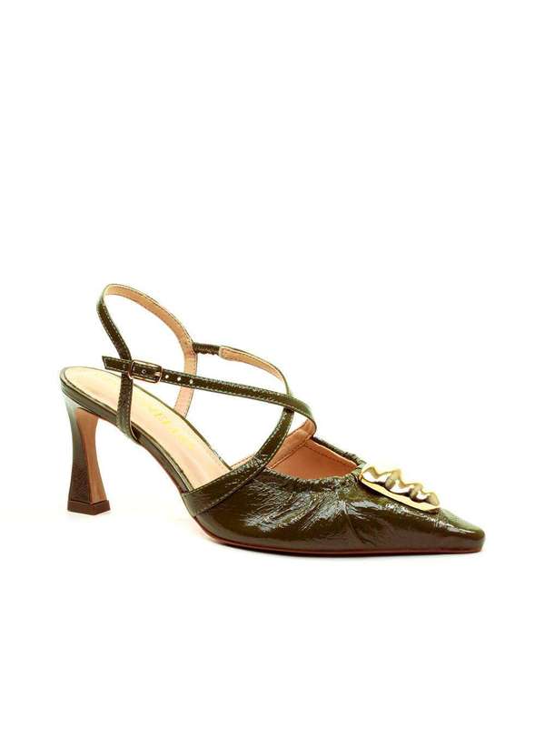 Cecconello - Slingback Couro Salto Médio Cecconello 2640009-2 Verde 3