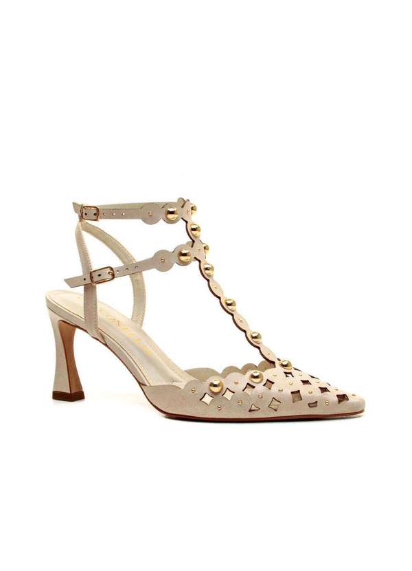 Cecconello - Slingback Couro Salto Médio Cecconello 2714001-1 Off White 3