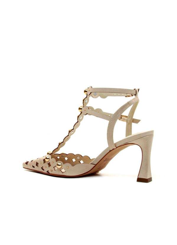 Cecconello - Slingback Couro Salto Médio Cecconello 2714001-1 Off White 4
