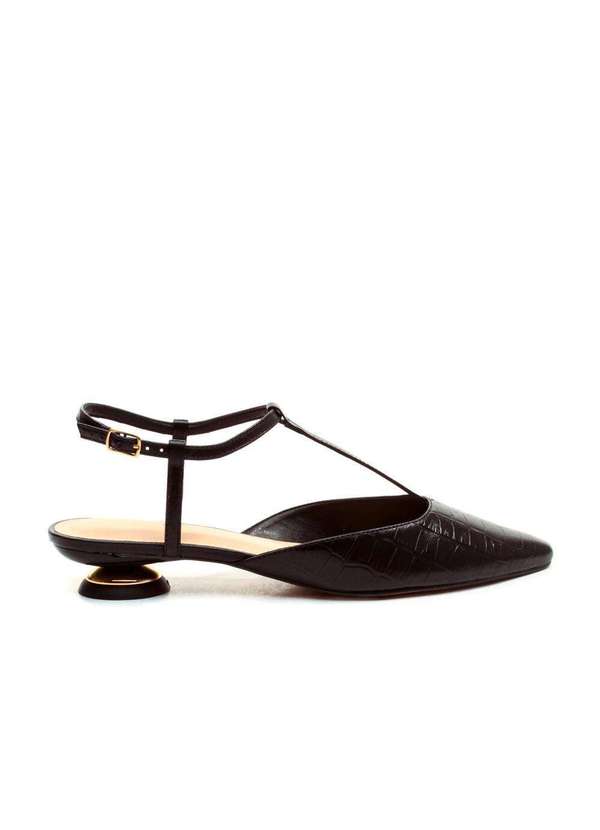 Cecconello - Slingback Couro Salto Baixo Cecconello 2644001-3 Preto
