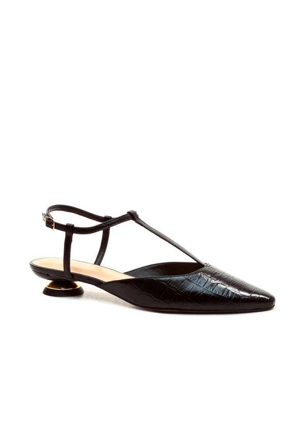 Cecconello - Slingback Couro Salto Baixo Cecconello 2644001-3 Preto 2