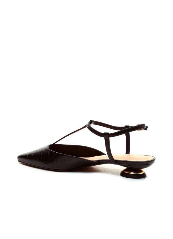 Cecconello - Slingback Couro Salto Baixo Cecconello 2644001-3 Preto 3