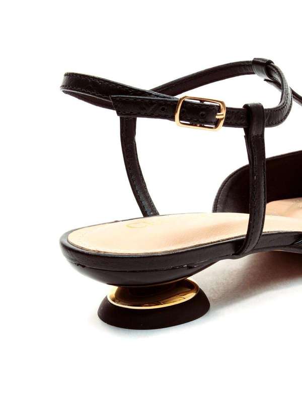 Cecconello - Slingback Couro Salto Baixo Cecconello 2644001-3 Preto 5