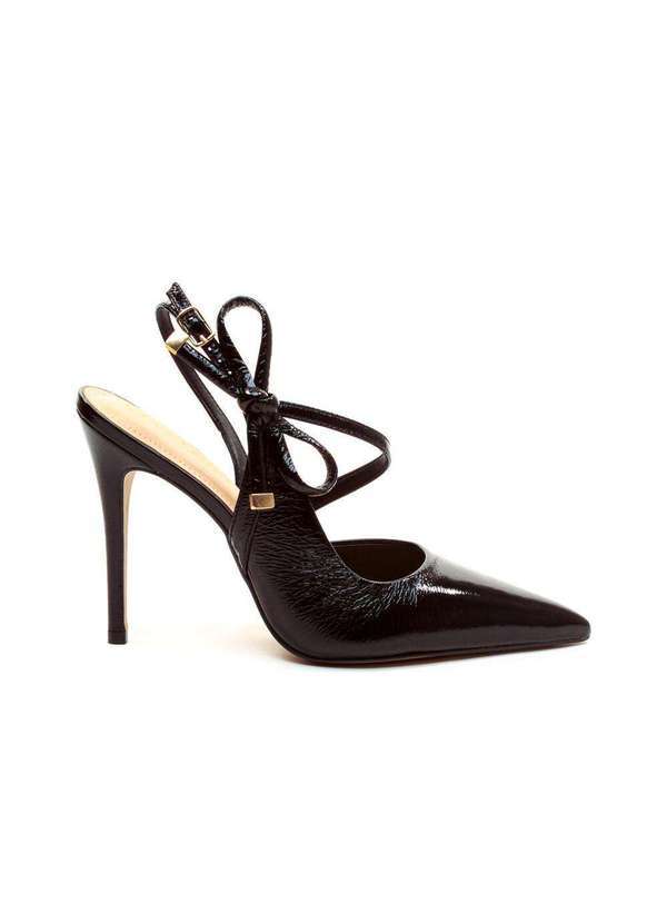 Cecconello - Slingback Couro Salto Alto Cecconello 2624009-1 Preto