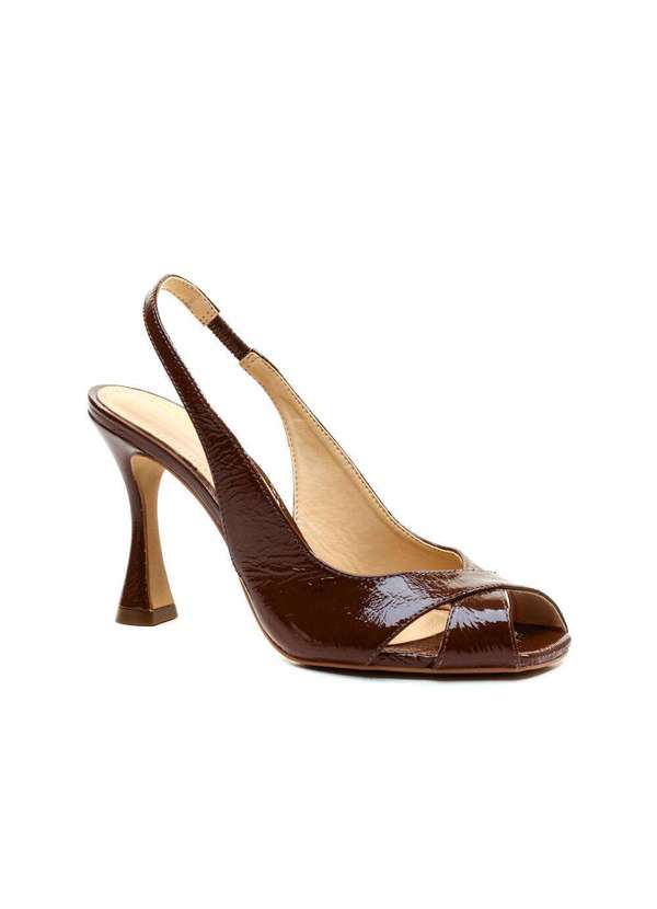 Cecconello - Slingback Couro Salto Alto Cecconello 2707001-1 Marrom 2