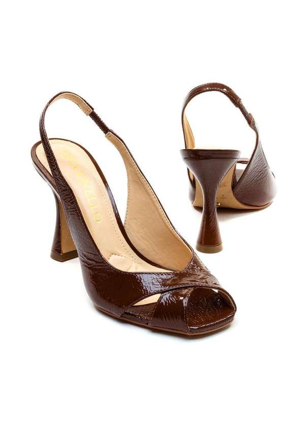 Cecconello - Slingback Couro Salto Alto Cecconello 2707001-1 Marrom 4