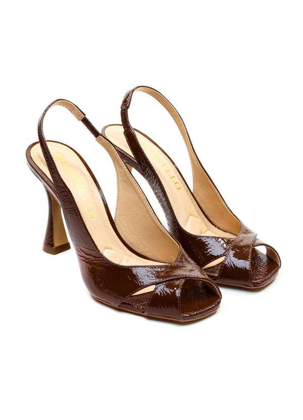 Cecconello - Slingback Couro Salto Alto Cecconello 2707001-1 Marrom 5