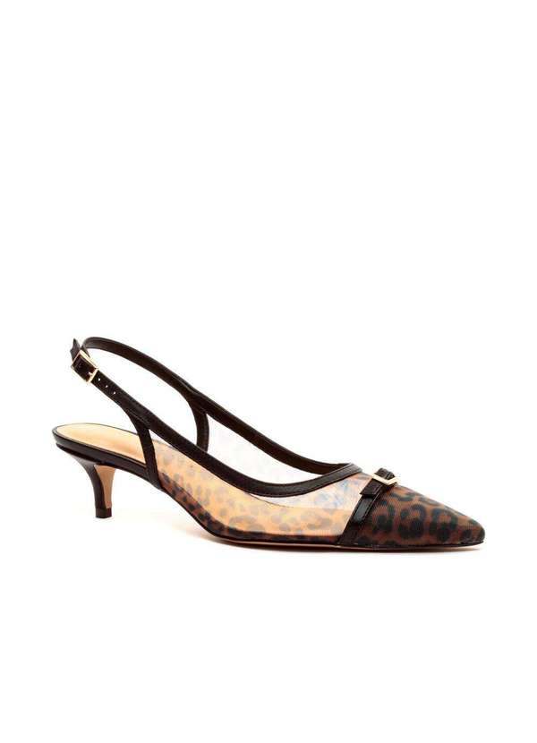 Cecconello - Slingback Couro Salto Baixo Cecconello 2629007-1 Preto 3