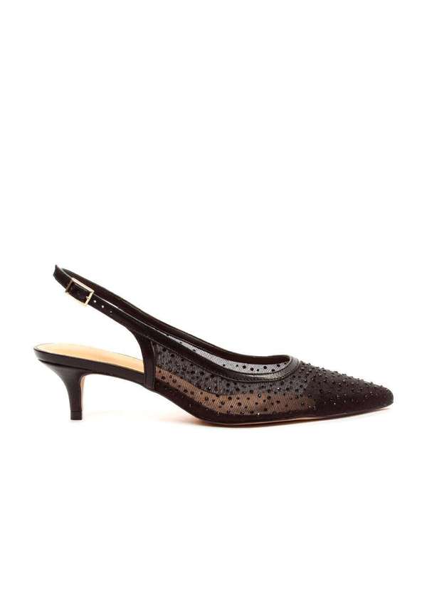 Cecconello - Slingback Couro Salto Baixo Cecconello 2629008-1 Preto