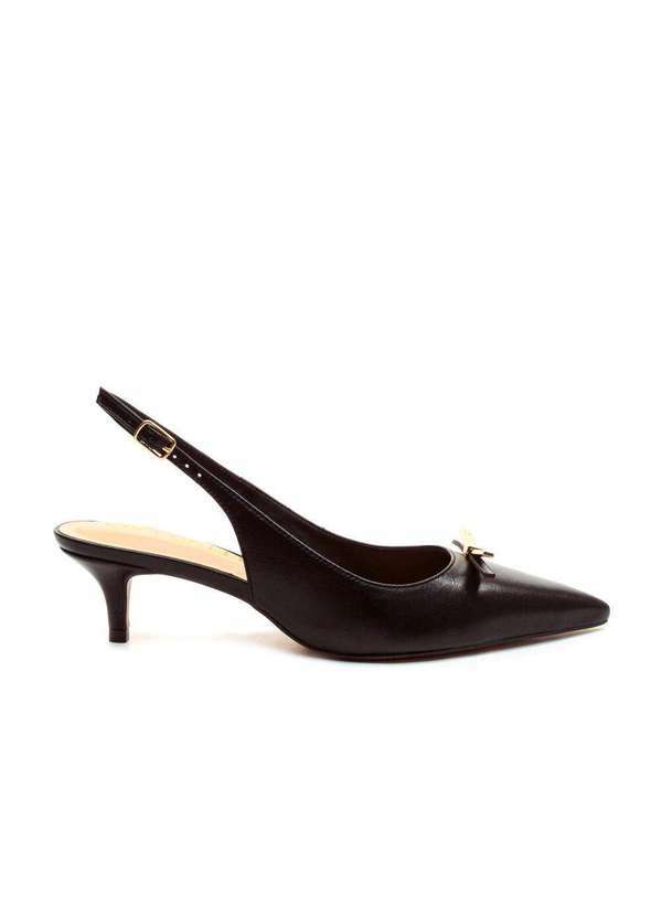 Cecconello - Slingback Couro Salto Baixo Cecconello 2629013-1 Preto