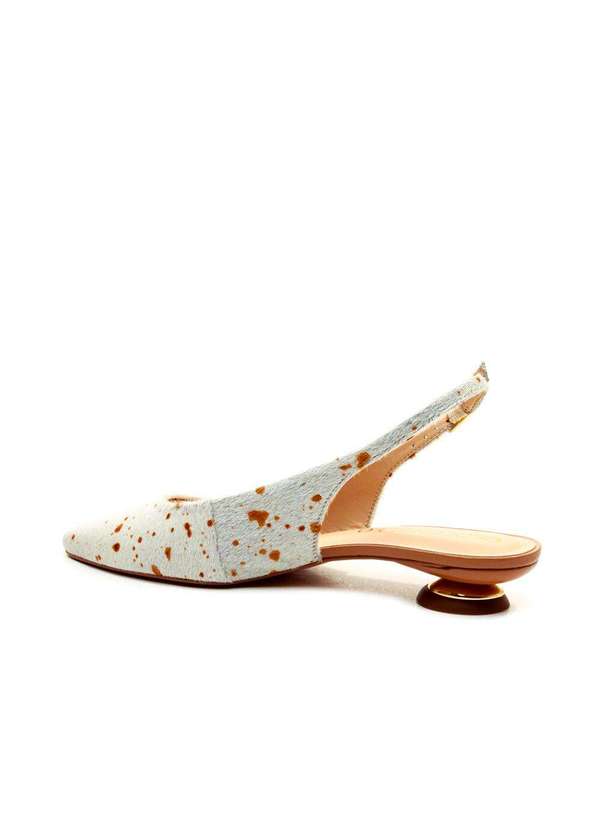 Cecconello - Slingback Couro Salto Baixo Cecconello 2645001-12 Branco 4