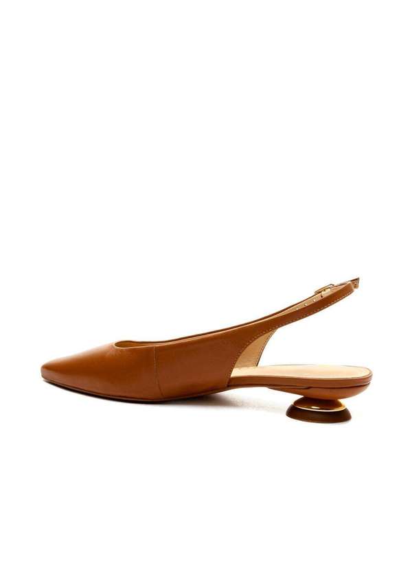 Cecconello - Slingback Couro Salto Baixo Cecconello 2645001-14 Marrom 4
