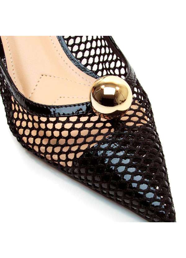 Cecconello - Slingback Couro Salto Baixo Cecconello 2716004-1 Preto 5