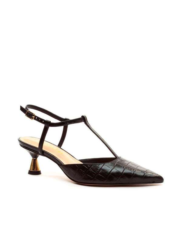 Cecconello - Slingback Couro Salto Médio Cecconello 2620006-1 Preto 3