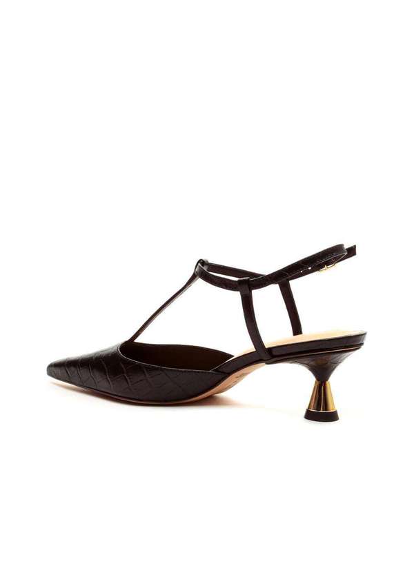 Cecconello - Slingback Couro Salto Médio Cecconello 2620006-1 Preto 4