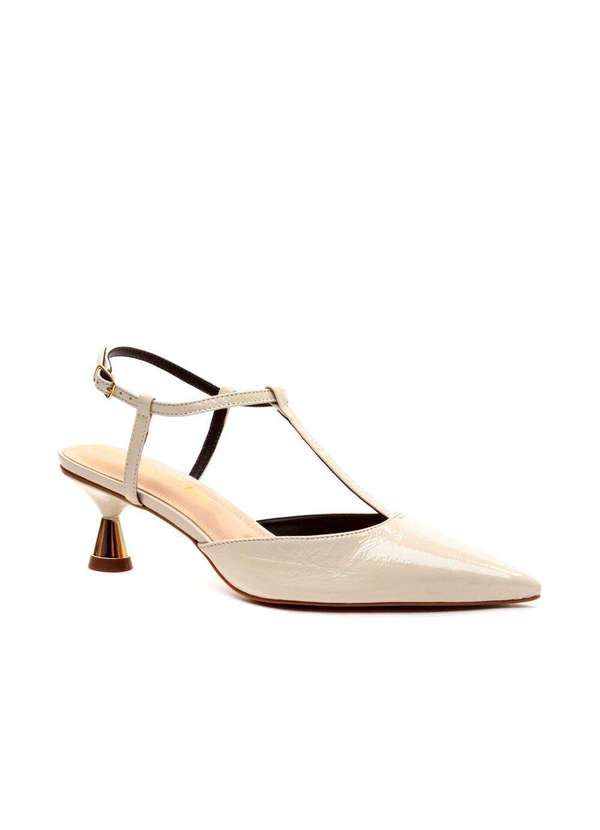 Cecconello - Slingback Couro Salto Médio Cecconello 2620006-2 Off White 3