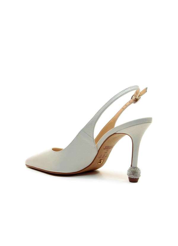 Cecconello - Slingback Couro Salto Alto Cecconello 2854001-1 Branco 4