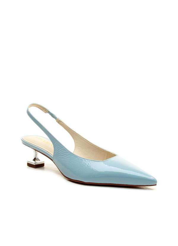 Cecconello - Slingback Couro Salto Baixo Cecconello 2393002-18 Azul 2