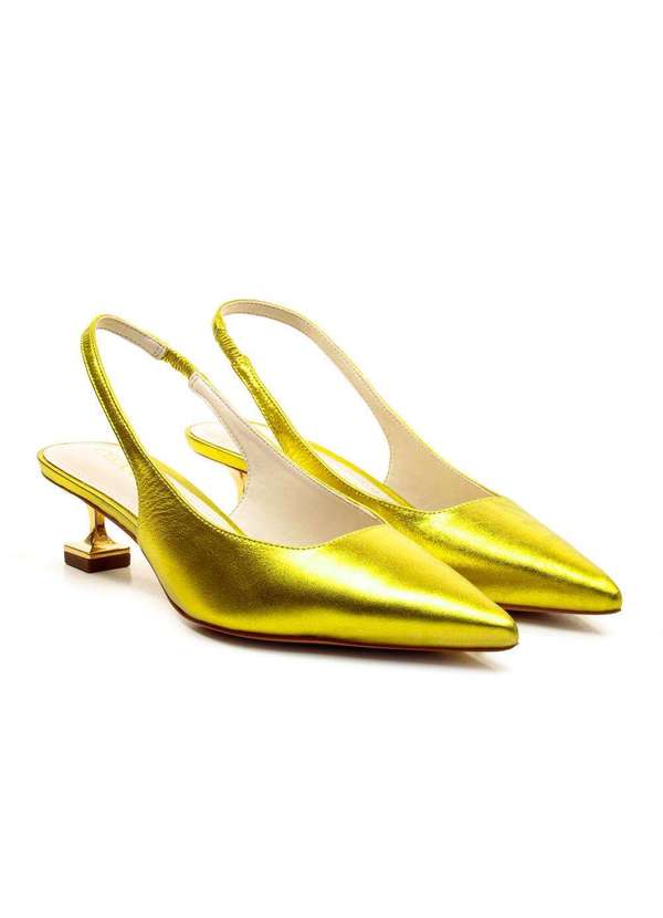 Cecconello - Slingback Couro Salto Baixo Cecconello 2393002-18 Citrus 4