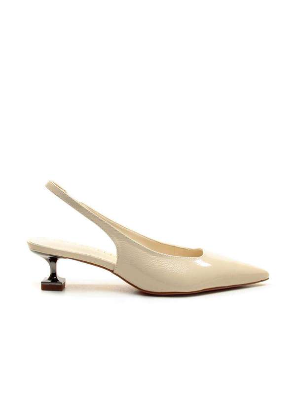 Cecconello - Slingback Couro Salto Baixo Cecconello 2393002-18 Off White